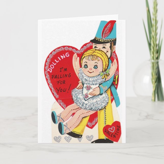 Carte vintage Ballerina Doll Valentine's Day (Devant)