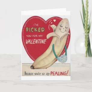 Carte vintage Banana Valentine's Day