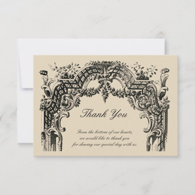 Carte Vintage baroque Rococo Merci (Devant)