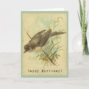 Carte Vintage Bird, Anniversaire