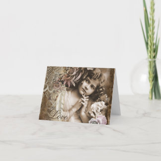 Carte vintage BLANK Little Girl