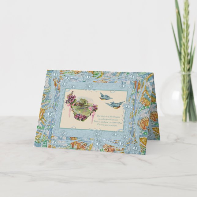 Carte vintage Bluebirds Meilleurs voeux (Devant)