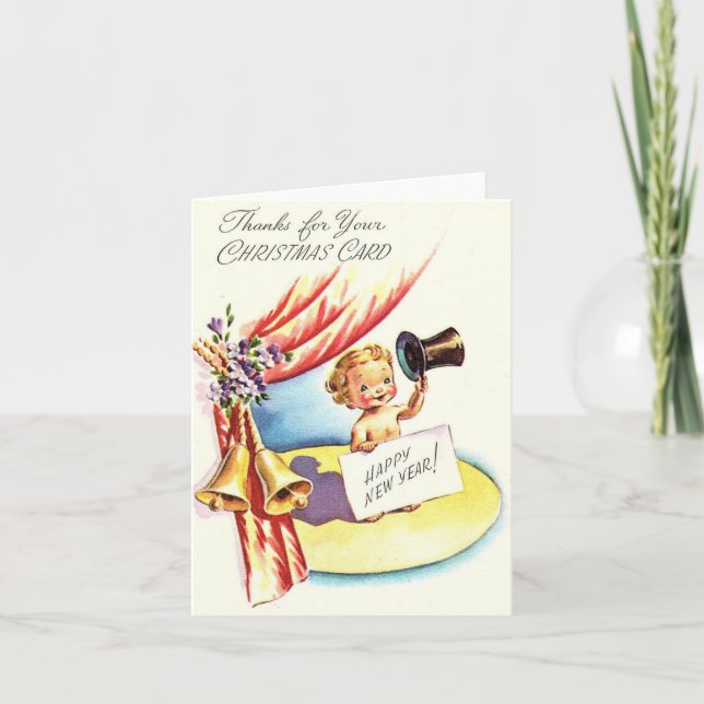 Carte vintage Bonne Année (Devant)