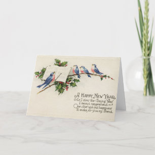 Carte Vintage - Bonne année, Mon Ami,