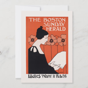 Carte Vintage Boston Sunday Herald