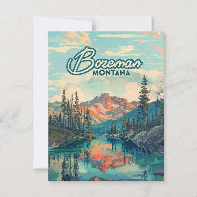 Carte Vintage Bozeman Montana Rocky Mountains (Devant)