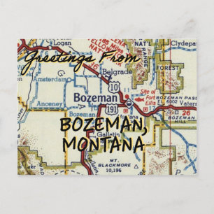 Carte Vintage Bozeman MT