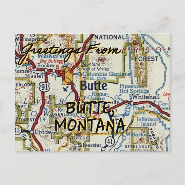 Carte Vintage Butte Montana (Devant)