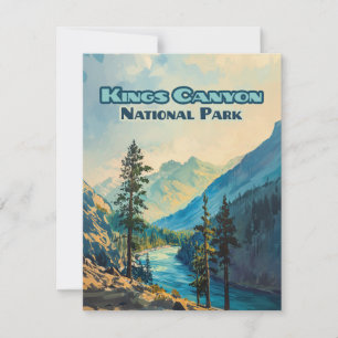 Carte Vintage California Kings Canyon National Par