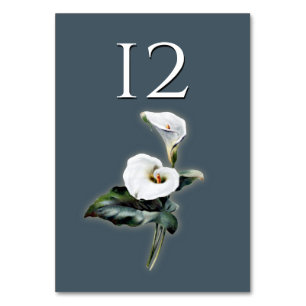 Carte Vintage Calla Lily Mariage Numéro de table