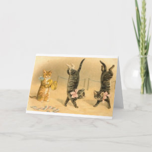 Carte Vintage Cat Acrobate