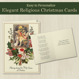 Carte Vintage catholique Noël Jésus Nativité