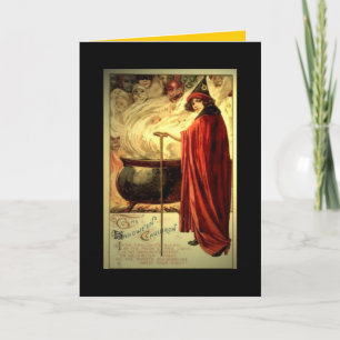 Carte vintage "chaudron " de Halloween