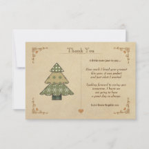 Carte Vintage Christmas Tree Merci