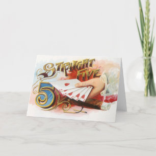 Carte Vintage Cigar Étiquette Art Flush droit avec Coeur