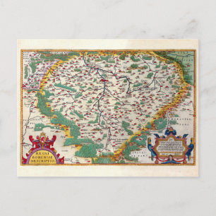 Carte Vintage colorée de la Bohême
