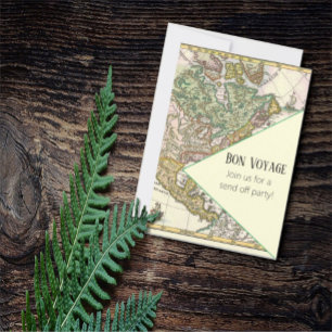 Carte vintage colorée fête de départ bon voyage
