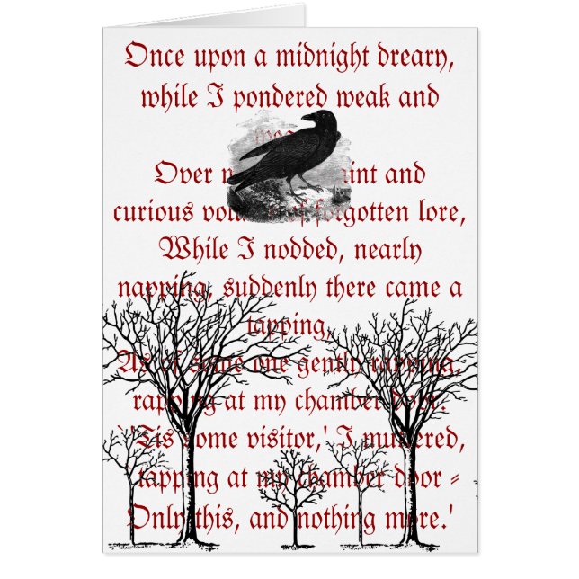 Carte Vintage Corbeau (Devant)