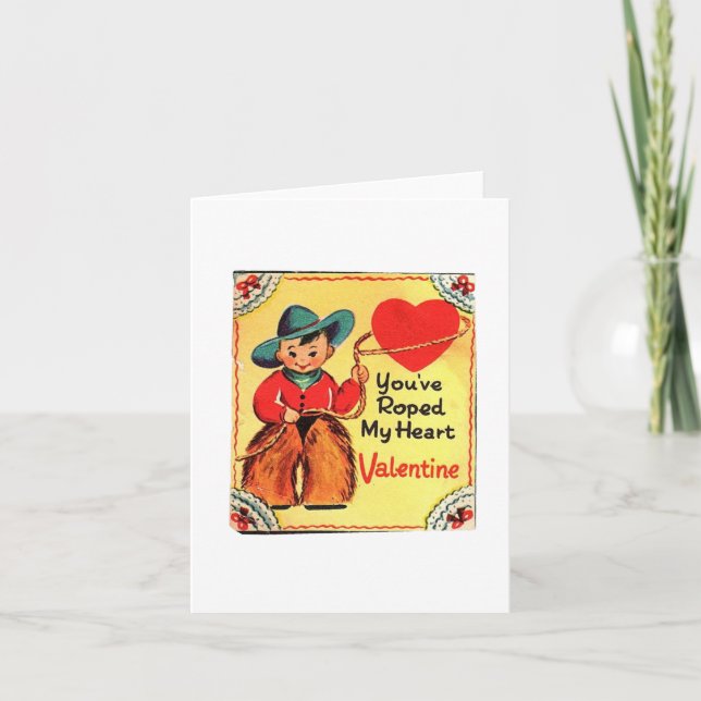 Carte Vintage Cowboy Valentine (Devant)