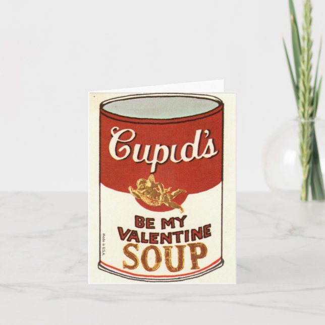 Carte Vintage Cupid Soup Valentine (Devant)