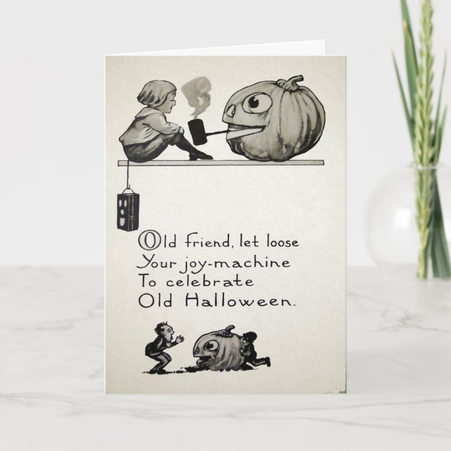 Carte vintage d'ami Halloween (Devant)