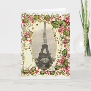 Carte vintage d'amour de Paris