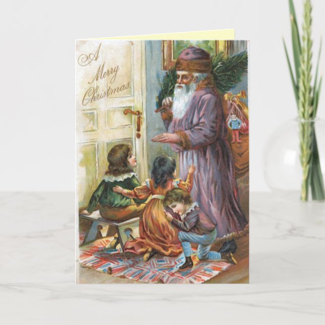 Carte vintage d'ange de Noël (Devant)