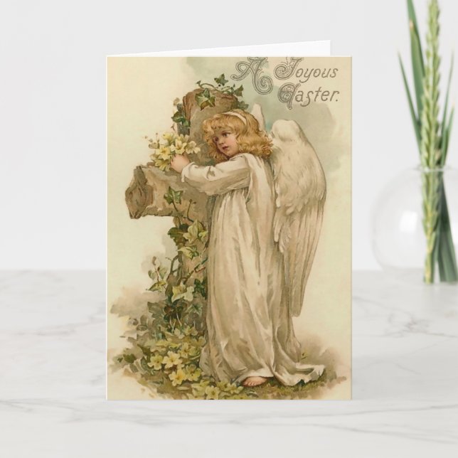 Carte vintage d'ange de Pâques (Devant)