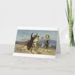 Carte Vintage - Danse de Noël de joie,
