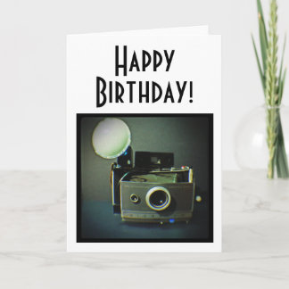 Carte vintage d'appareil-photo de joyeux