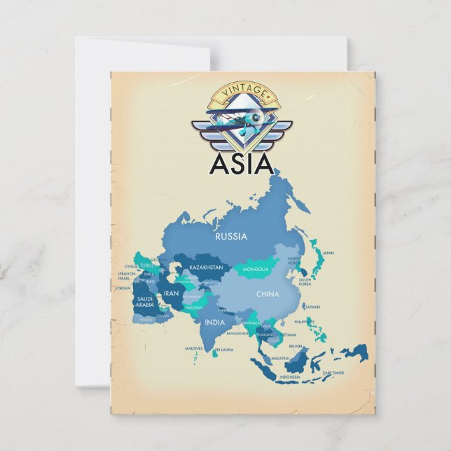 Carte Vintage d'Asie (Devant)