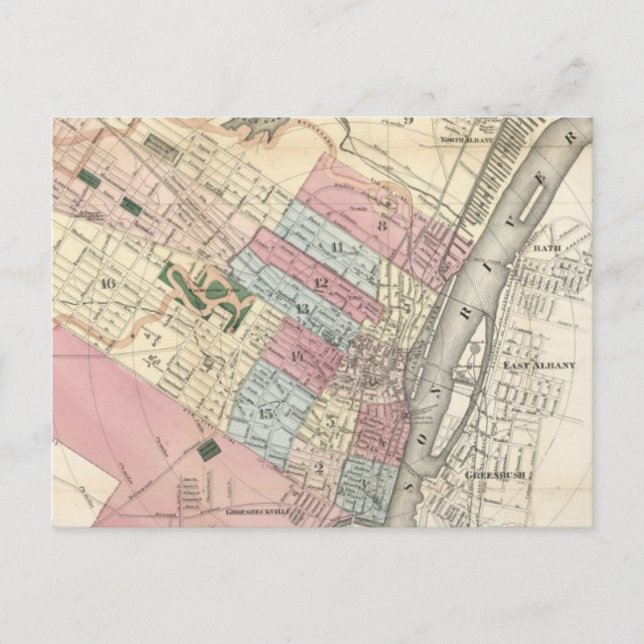 Carte vintage de Albany NY (1874) (Devant)