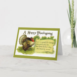 Carte vintage de bon thanksgiving