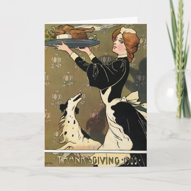 Carte vintage de bon thanksgiving (Devant)