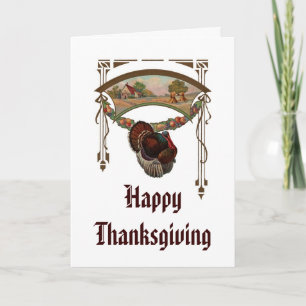 Carte vintage de bon thanksgiving