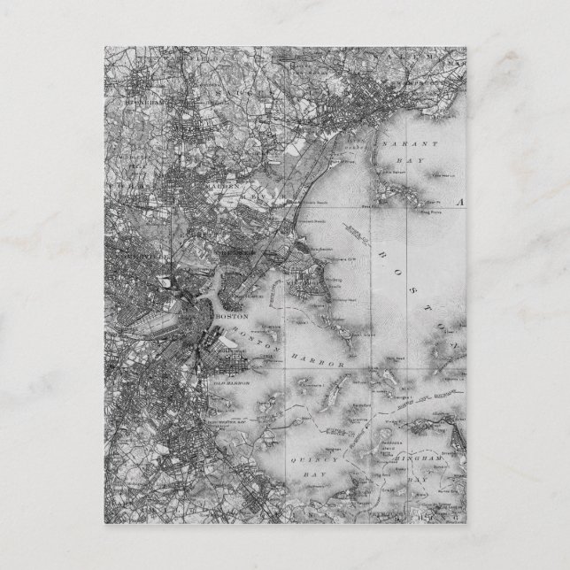 Carte Vintage de Boston (Devant)