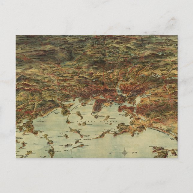 Carte vintage de Boston (1905) (Devant)