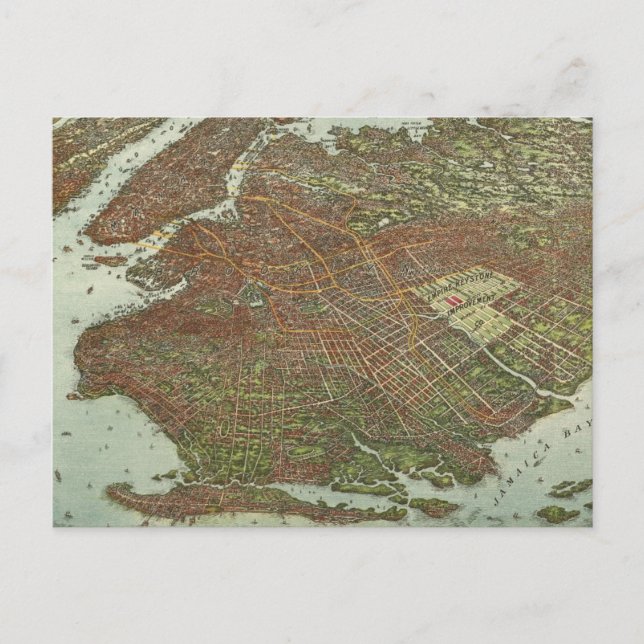 Carte vintage de Brooklyn NY (1908) (Devant)