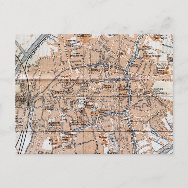 Carte vintage de Bruges (1905) (Devant)