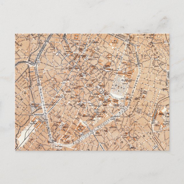 Carte vintage de Bruxelles (1905) (Devant)