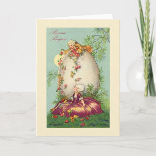 Carte vintage de Buona Pasqua Pâques d'Italien