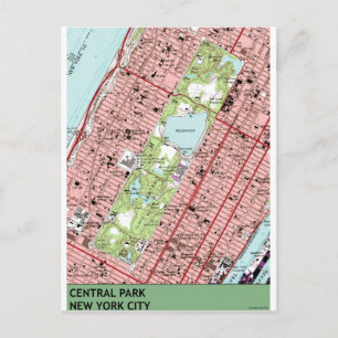 Carte Vintage de Central Park New York