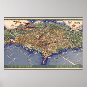Carte vintage De Chicago Poster