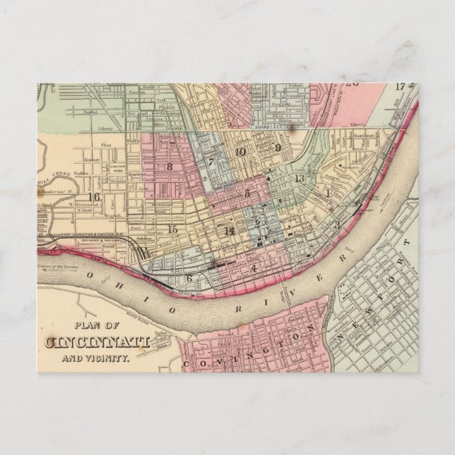 Carte vintage de Cincinnati (1780) (Devant)