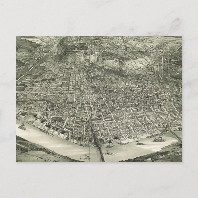 Carte vintage de Cincinnati (1900) (Devant)