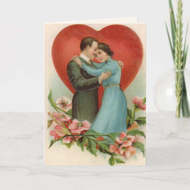 Carte vintage de couples de Valentine (Devant)