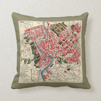 Carte vintage de coussin de Rome