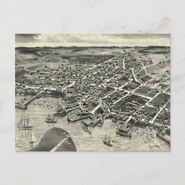Carte vintage de Edgartown MA (1886) (Devant)