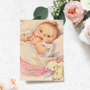Carte vintage de félicitations pour bébé
