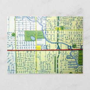Carte Vintage de Fort Lauderdale, FL